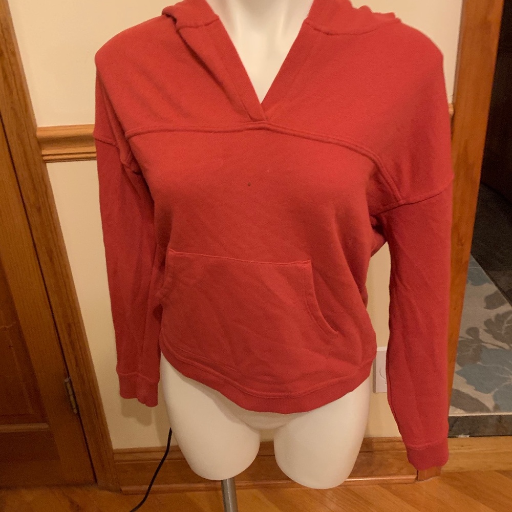 red, long sleeve top